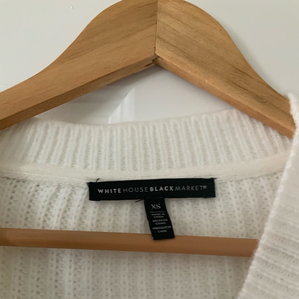 WHBM Jeweled Off White Cardigan